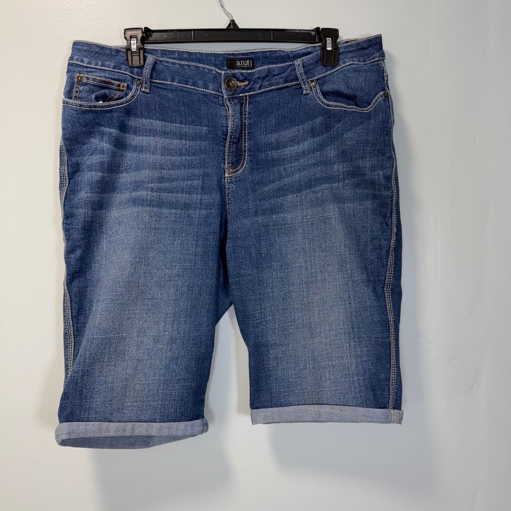 ANA A New Approach Womens Blue Denim Bermuda Shorts Size 20W RN93677